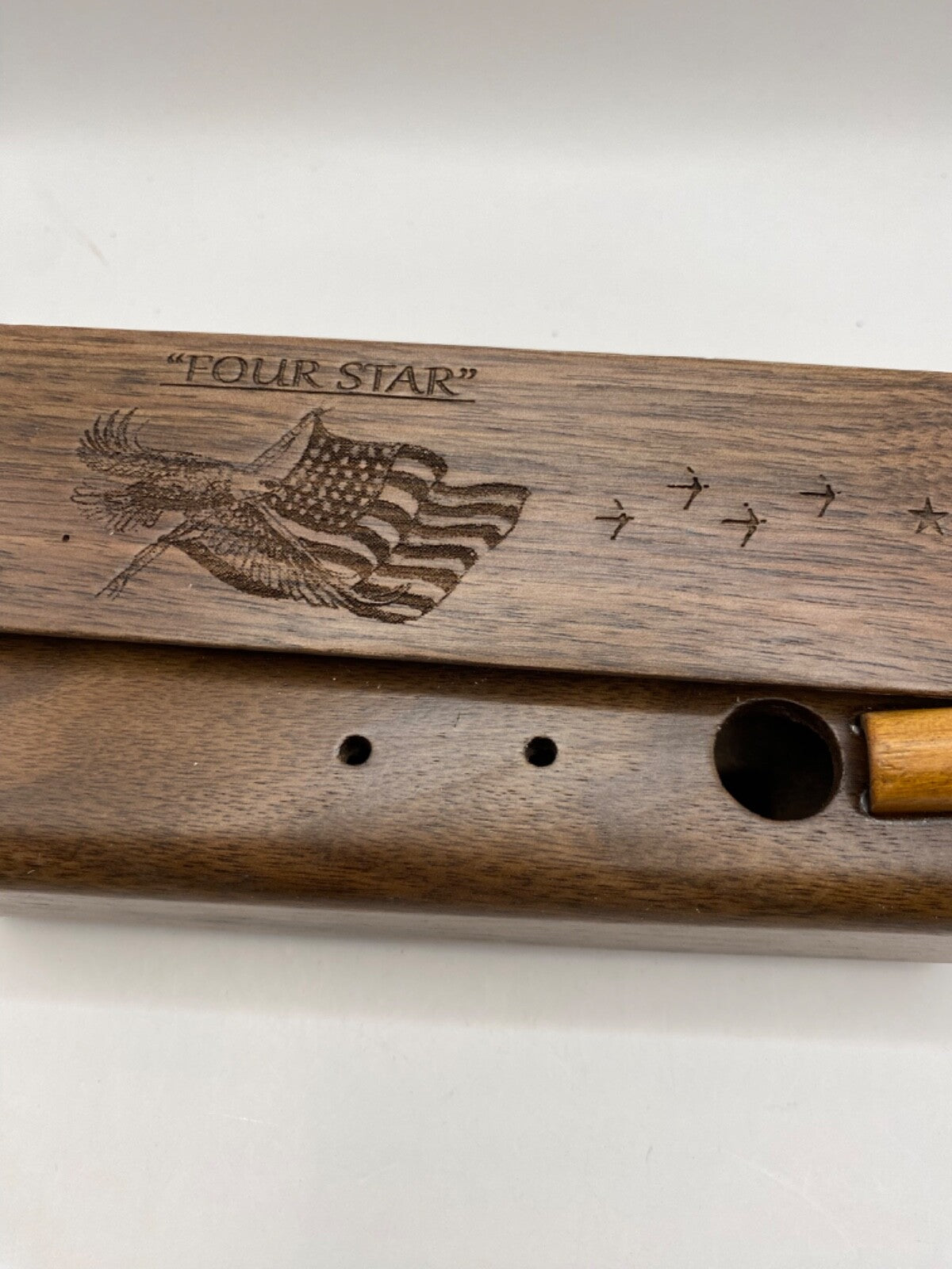 Genuinely Amish Crafted "Four Star" Combo Turkey Box Call - Crow, Owl, Hawk!