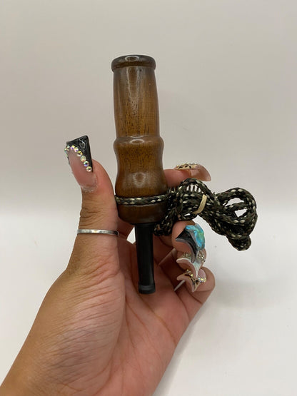 Genuinely Amish Crafted Female Elk Cow Call with Lanyard - New, Unused! Wooden!