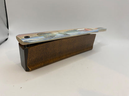 Wooden Amish Crafted Painted Lid Turkey Box Call - Winter Scene
