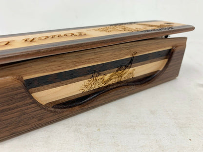 Wooden Amish Crafted "Touch Down" Turkey Box Call - New, Unused! Multi Woods!