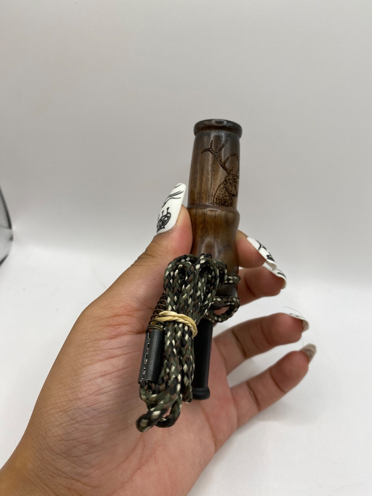 Genuinely Amish Crafted Female Elk Cow Call with Lanyard - New, Unused! Wooden!