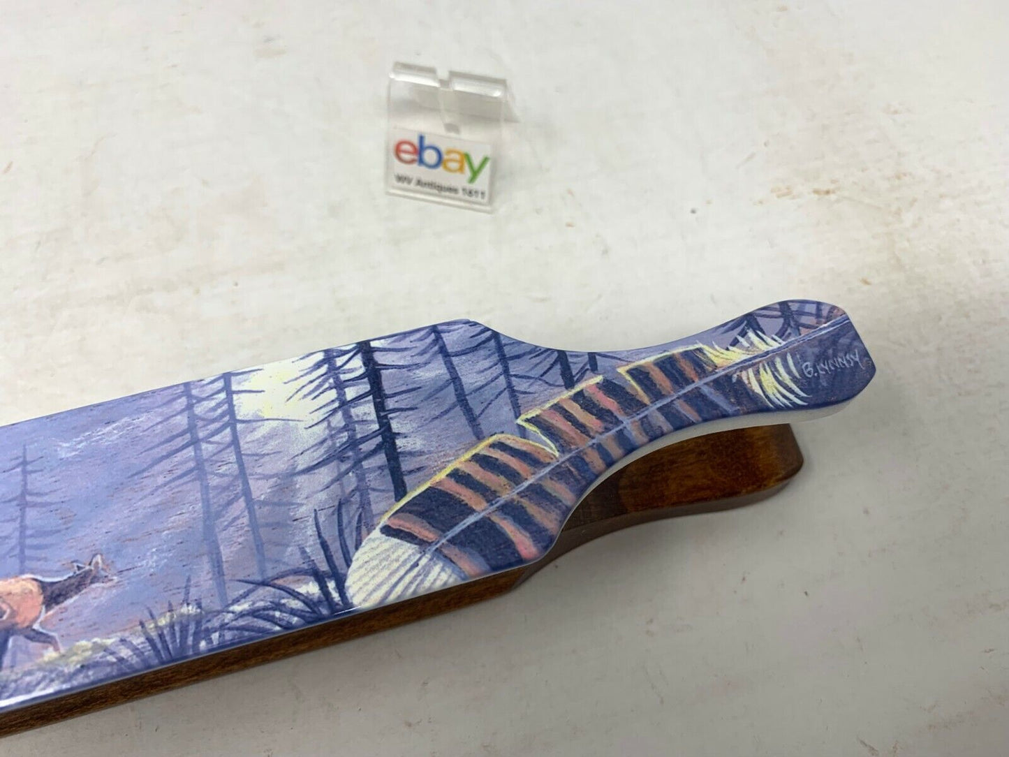 Wooden Amish Crafted Painted Lid Turkey Box Call - Elk Scene