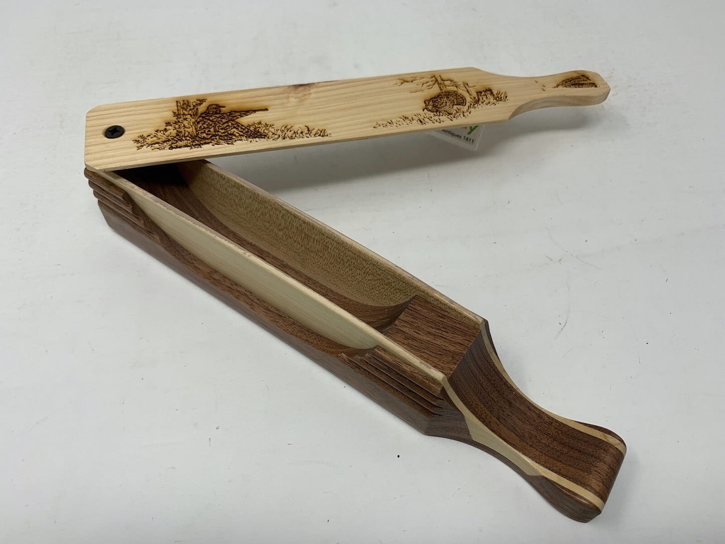 Wooden Amish Crafted "10" Handle Half Moon" Turkey Box Call - New, Unused! Nice!