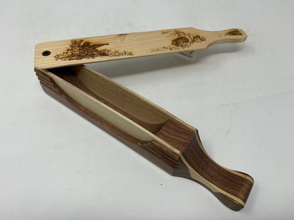 Wooden Amish Crafted "10" Handle Half Moon" Turkey Box Call - New, Unused! Nice!