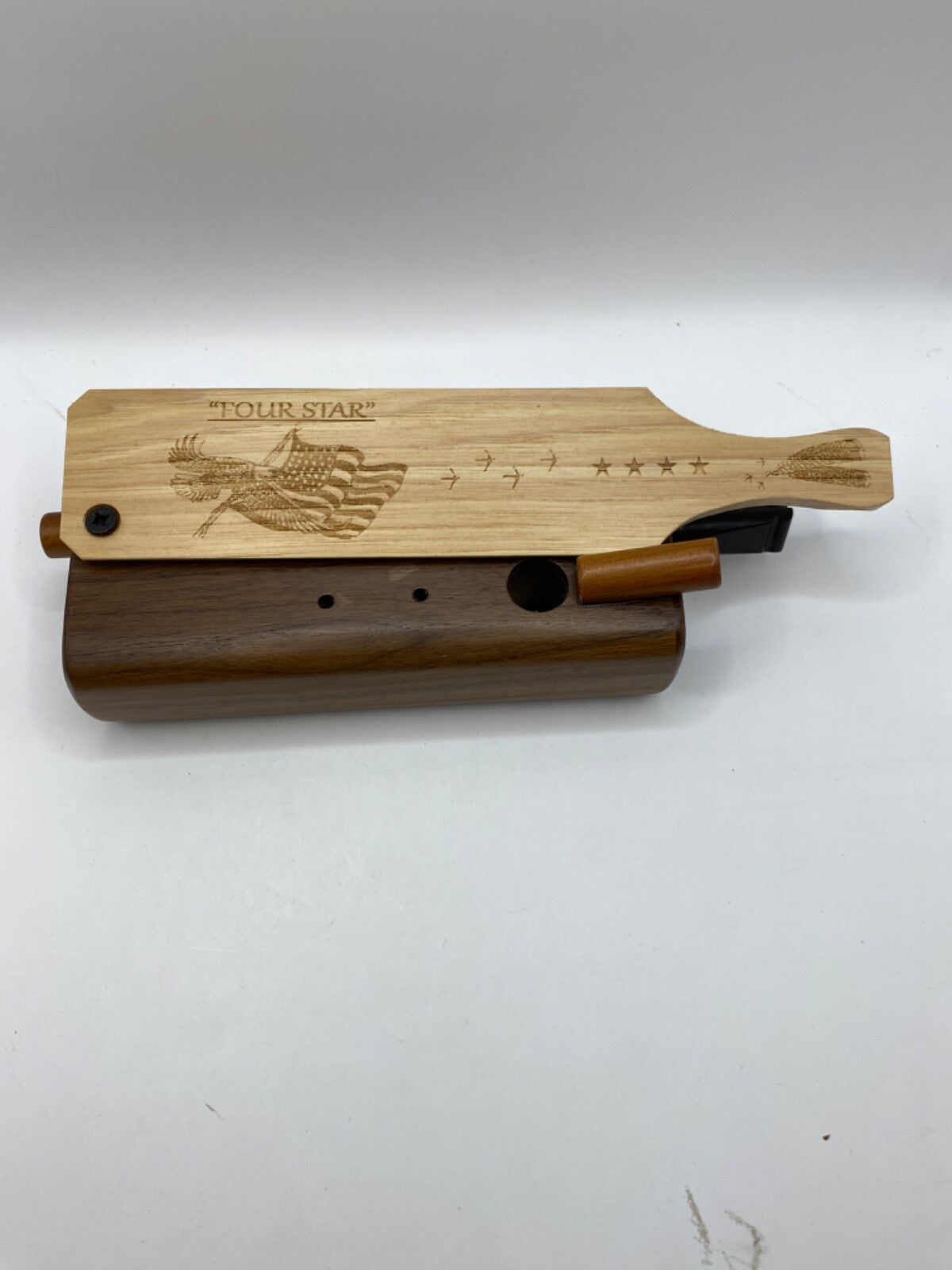 Genuinely Amish Crafted "Four Star" Combo Turkey Box Call - Crow, Owl, Hawk!