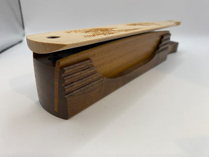 Wooden Amish Crafted "10" Handle Half Moon" Turkey Box Call - New, Unused! Nice!