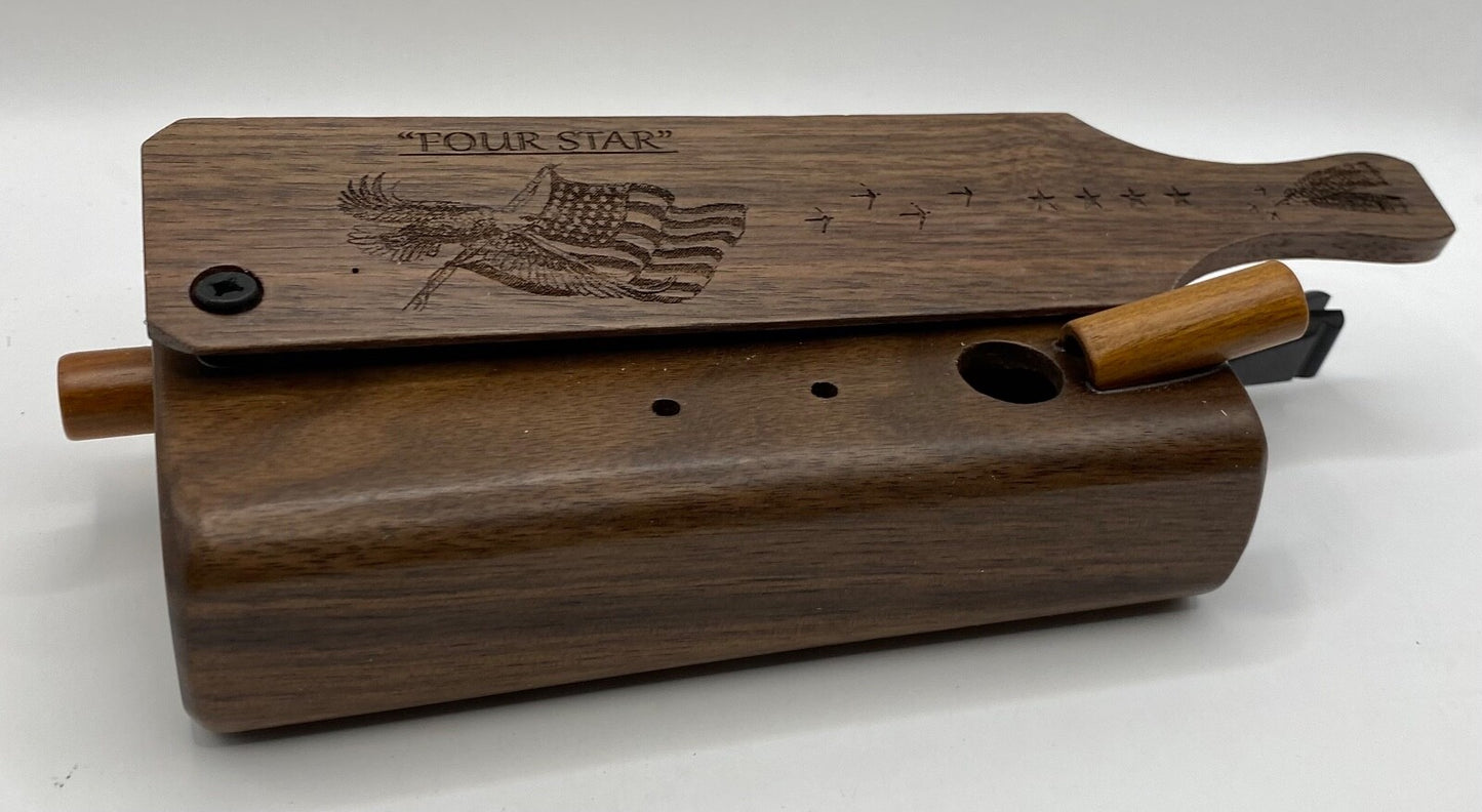 Genuinely Amish Crafted "Four Star" Combo Turkey Box Call - Crow, Owl, Hawk!