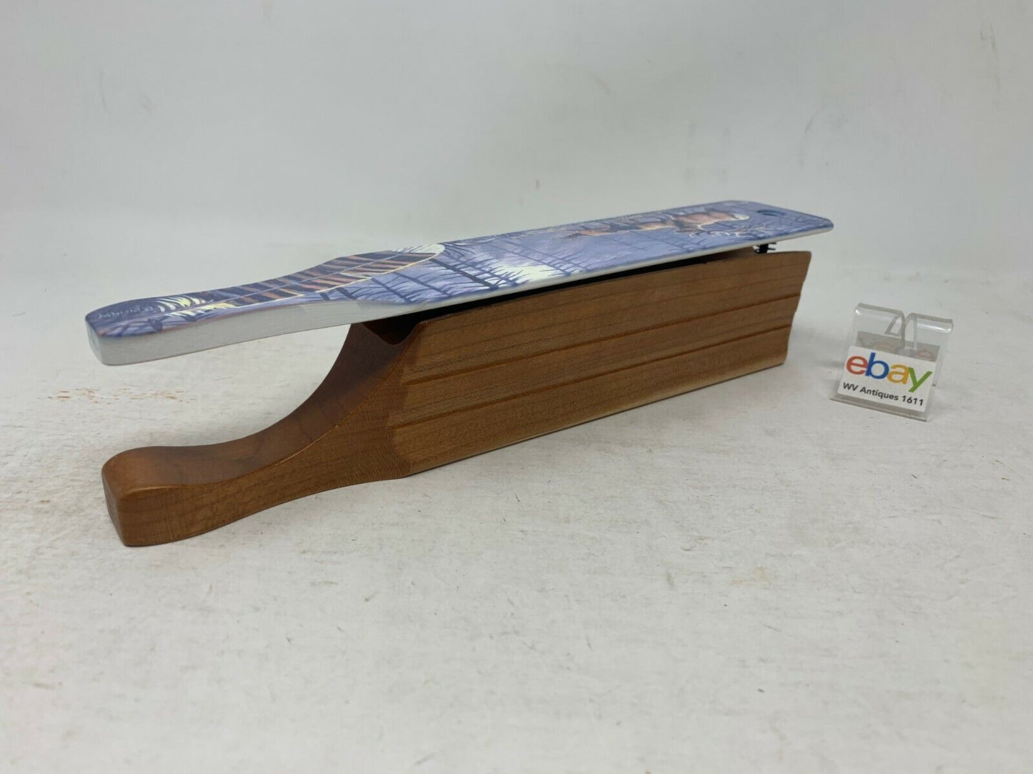 Wooden Amish Crafted Painted Lid Turkey Box Call - Elk Scene