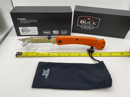 Buck USA 110 Slim Pro TRX Folding Knife, Orange G10 Handle, S30V Steel - NIB
