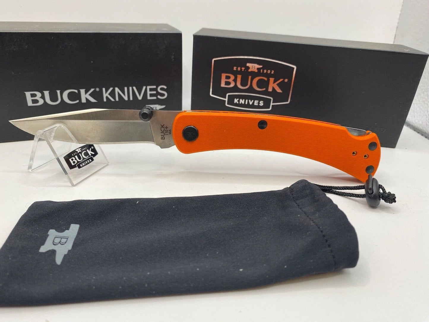Buck USA 110 Slim Pro TRX Folding Knife, Orange G10 Handle, S30V Steel - NIB