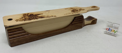 Wooden Amish Crafted "10" Handle Half Moon" Turkey Box Call - New, Unused! Nice!