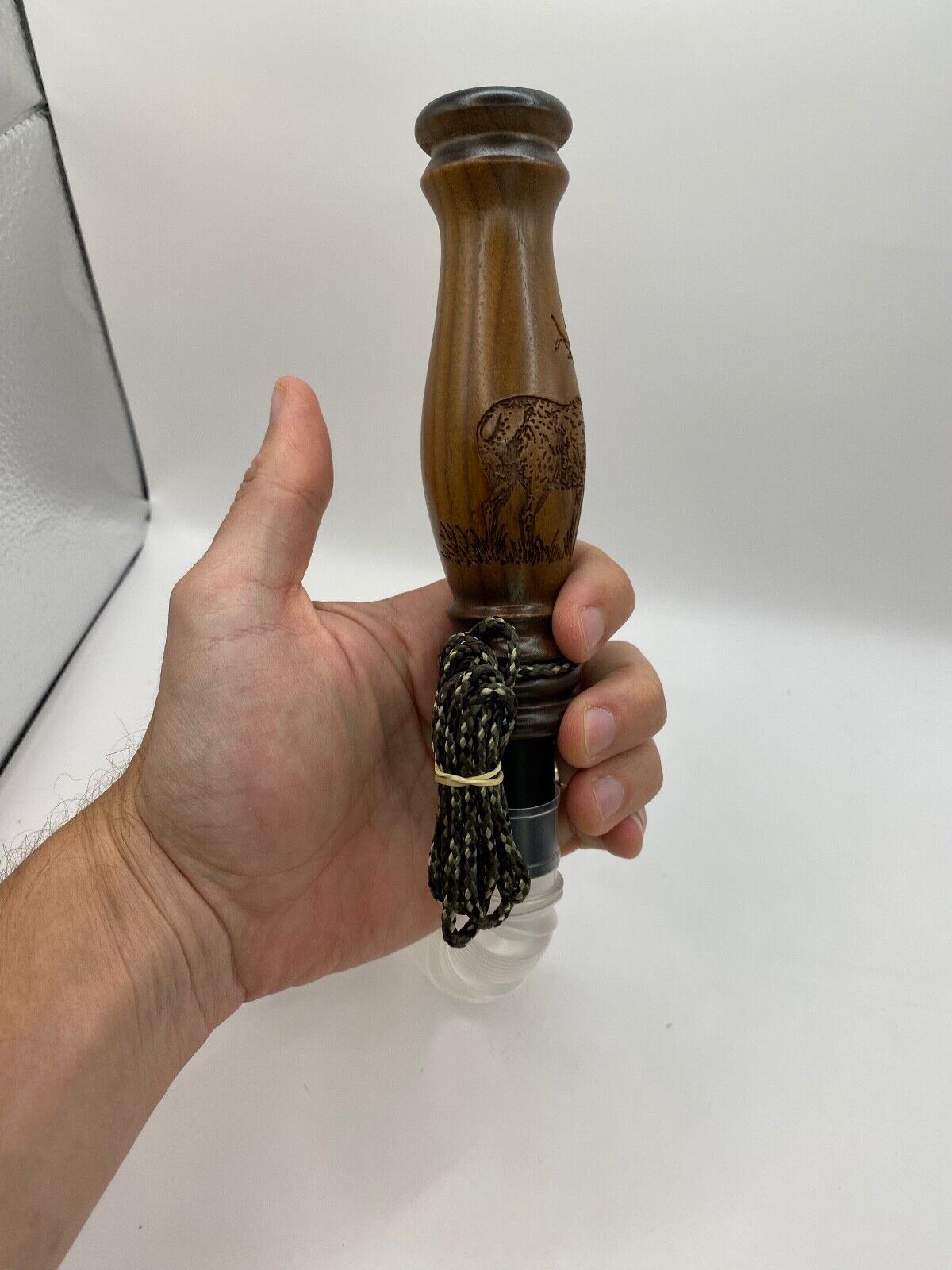 Genuinely Amish Crafted Wooden Elk Bugle Call with Lanyard - New, Unused!