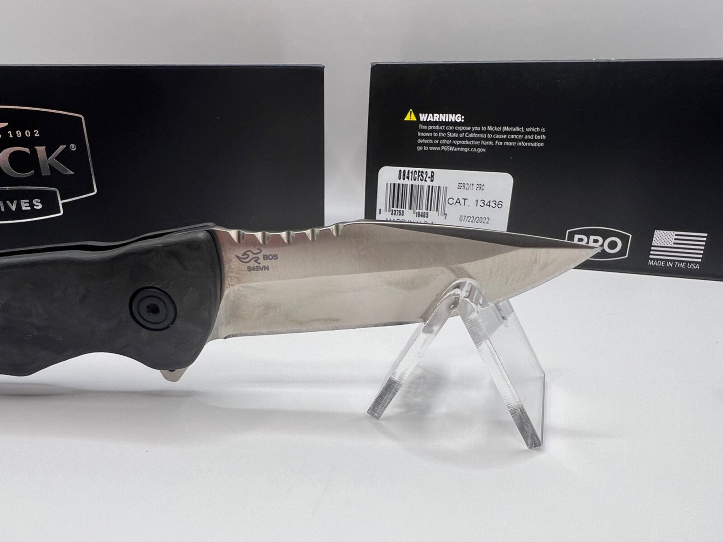 Buck USA 841 Sprint Pro Marbled CF Folding Knife with Pocket Clip - New In Box !