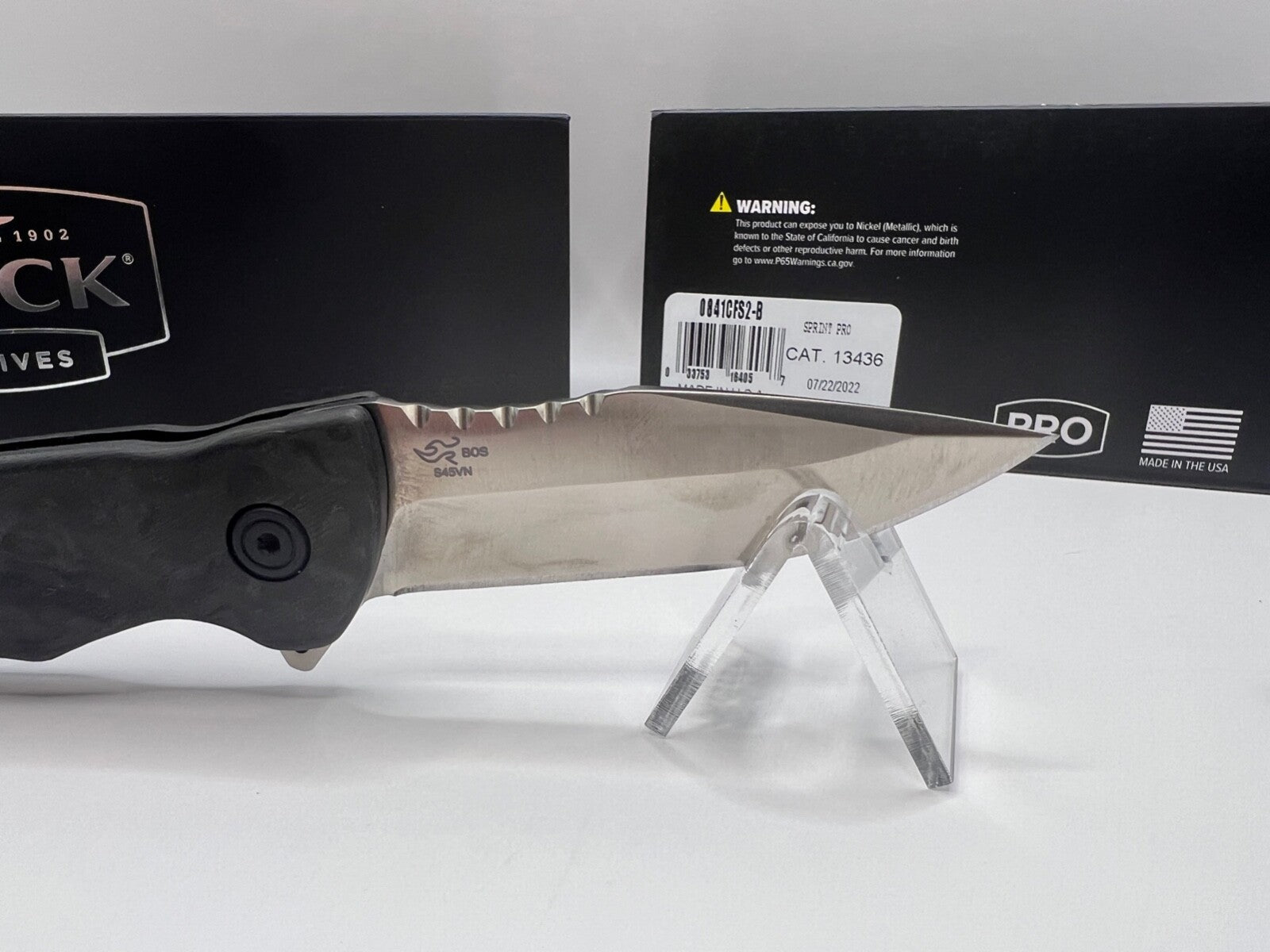 Buck USA 841 Sprint Pro Marbled CF Folding Knife with Pocket Clip - New In Box !