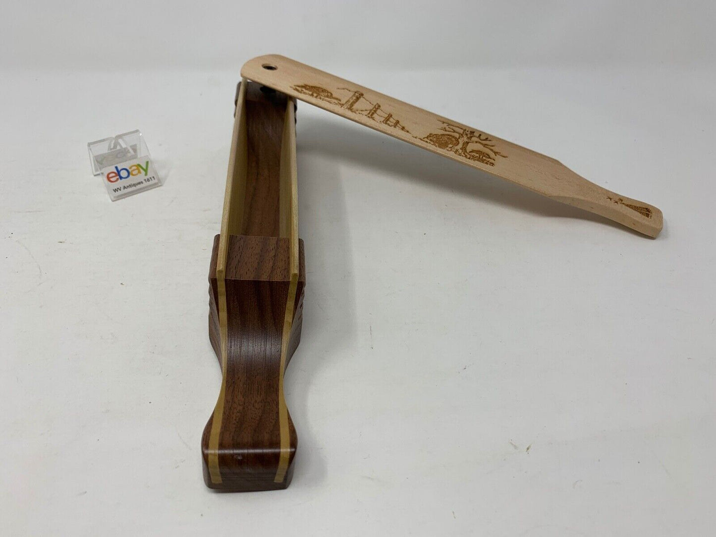 Wooden Amish Crafted "10" Handle Half Moon" Turkey Box Call