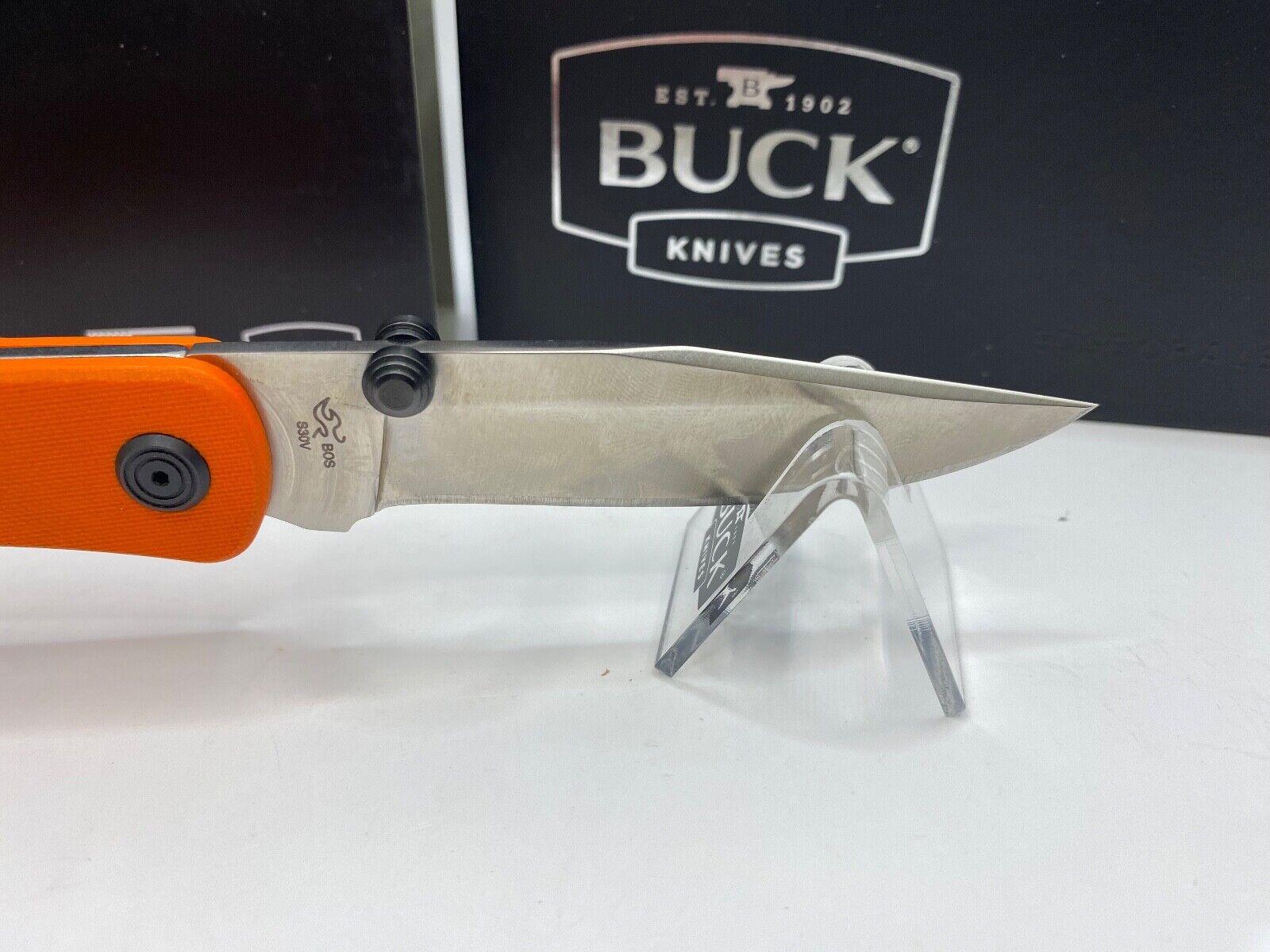 Buck USA 110 Slim Pro TRX Folding Knife, Orange G10 Handle, S30V Steel - NIB