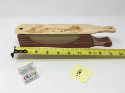 Wooden Amish Crafted "10" Handle Half Moon" Turkey Box Call - New, Unused! Nice!