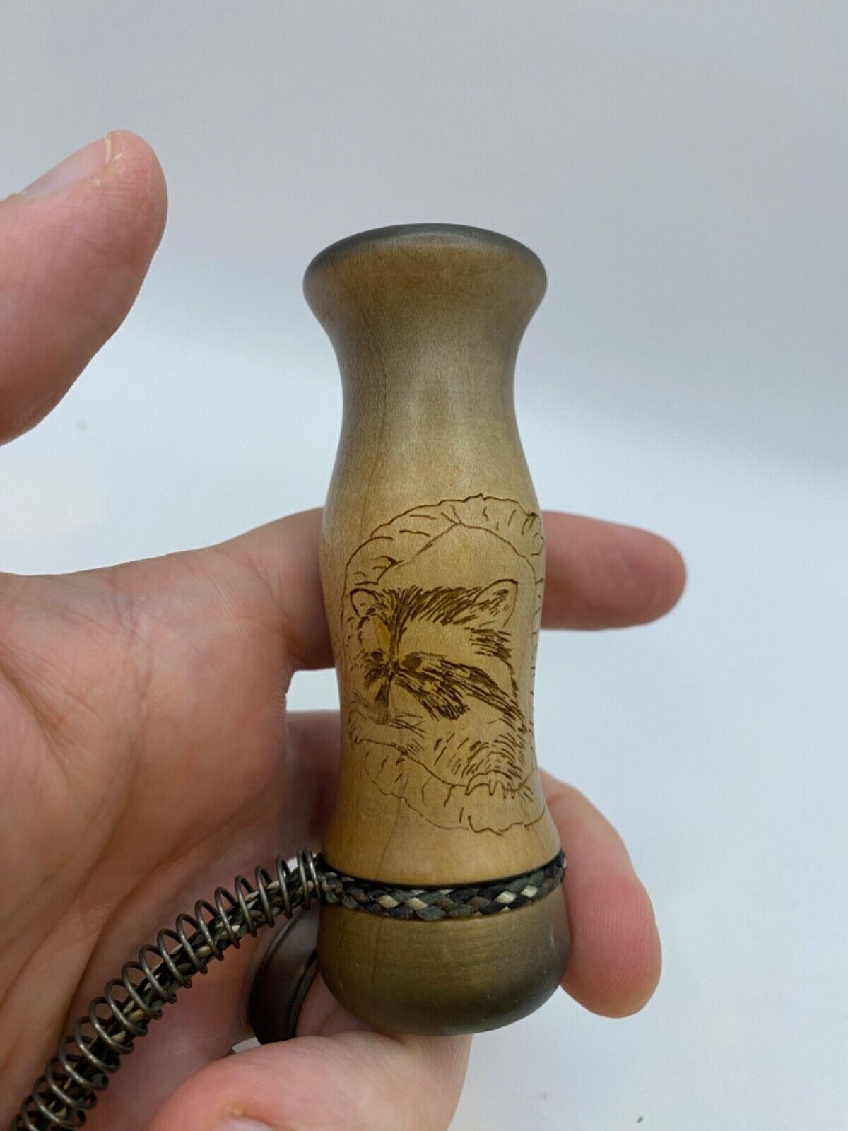 Wooden Amish Crafted Coon Squaller Raccoon Squealer Call