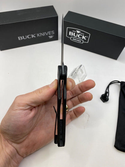 Buck USA 843 Sprint Ops Pro Knife, Black Canvas Micarta Handle, S30V Steel - NIB