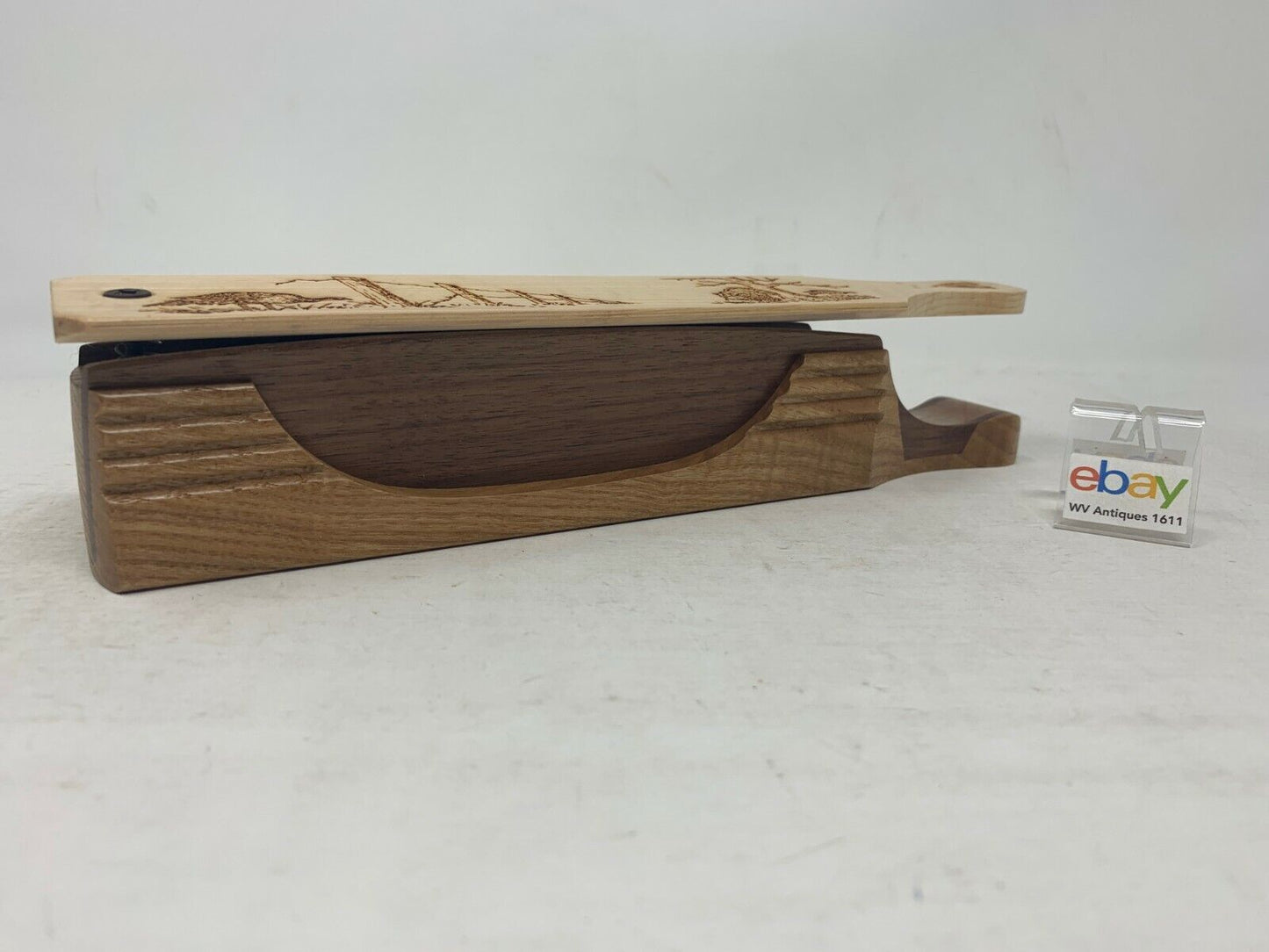 Wooden Amish Crafted 10" Handle Half Moon Turkey Box Call