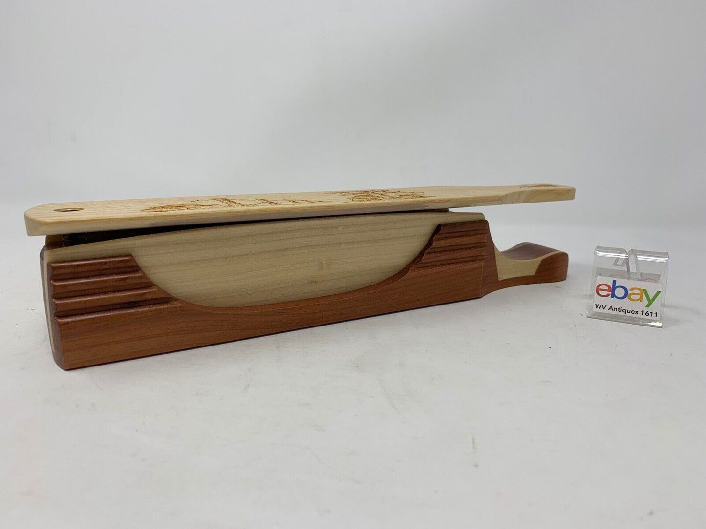 Wooden Amish Crafted "10" Handle Half Moon" Turkey Box Call