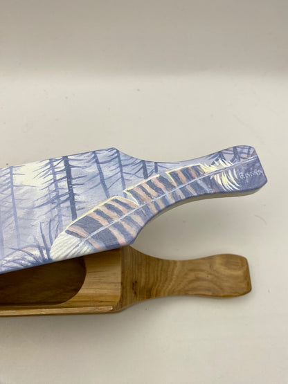 Wooden Amish Crafted Painted Lid Turkey Box Call - Elk Scene - New, Unused!