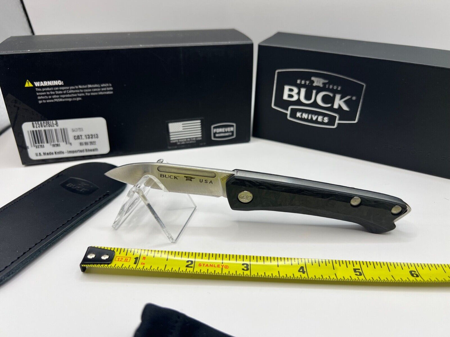 Buck USA 250 Saunter 2022 Legacy Collection Knife - Marble Carbon Fiber, S35VN