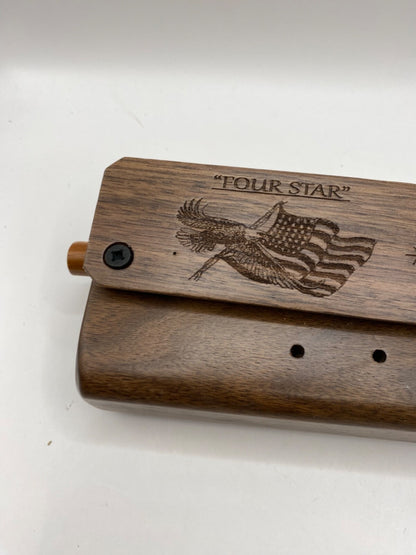 Genuinely Amish Crafted "Four Star" Combo Turkey Box Call - Crow, Owl, Hawk!