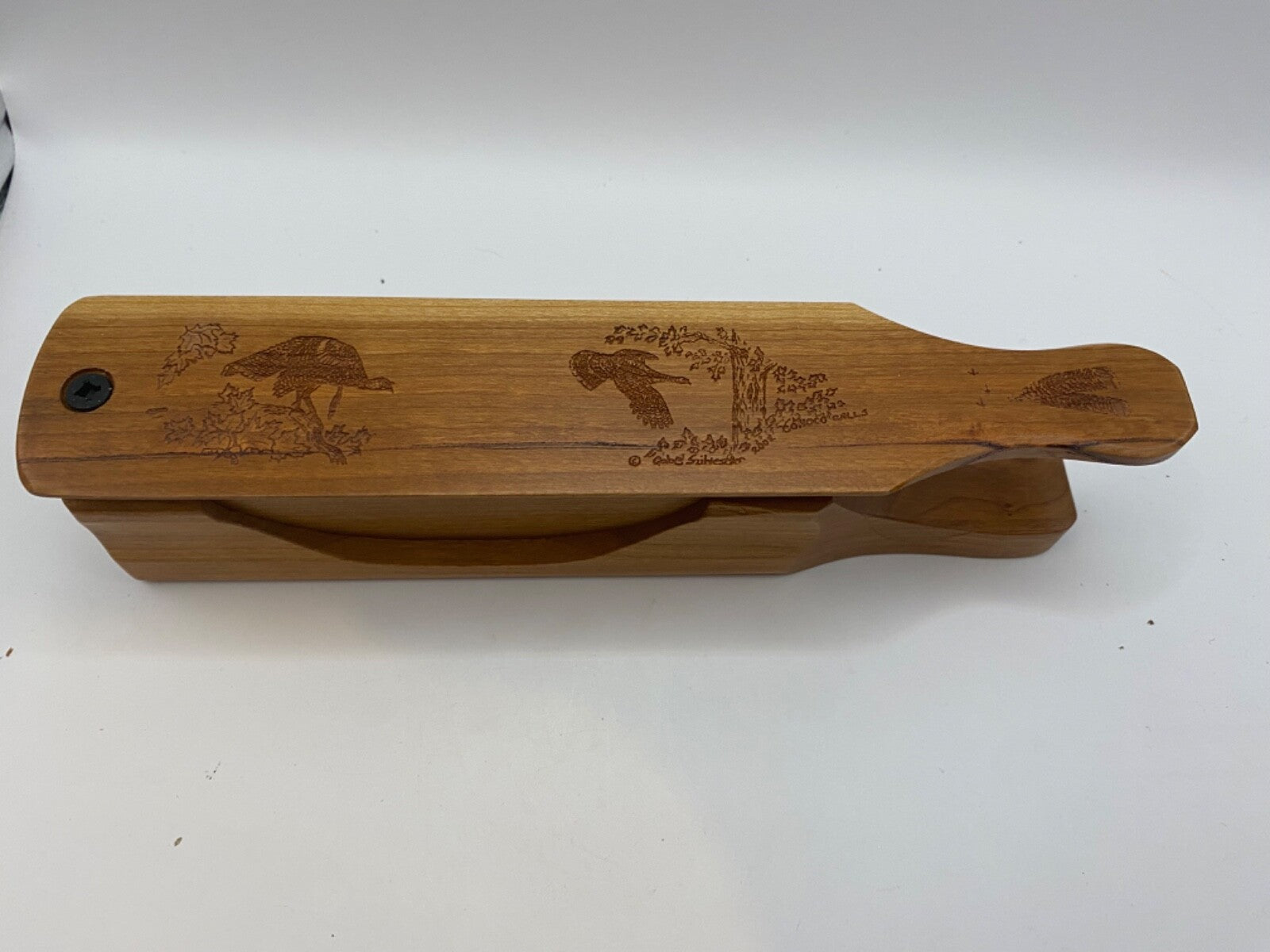 Genuinely Amish Crafted "Handle Half Moon" Turkey Box Call - New, Unused! Wooden