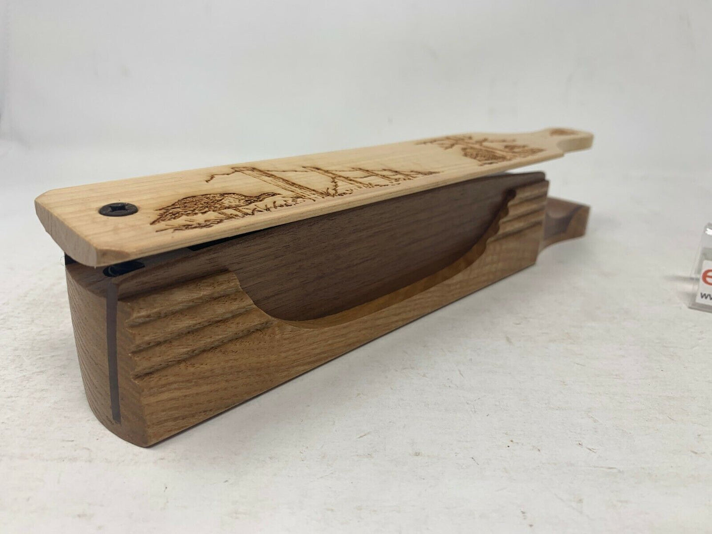 Wooden Amish Crafted 10" Handle Half Moon Turkey Box Call