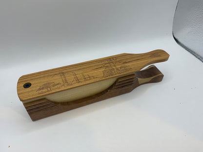 Genuinely Amish Crafted "Handle Half Moon" Turkey Box Call - New, Unused! Wooden