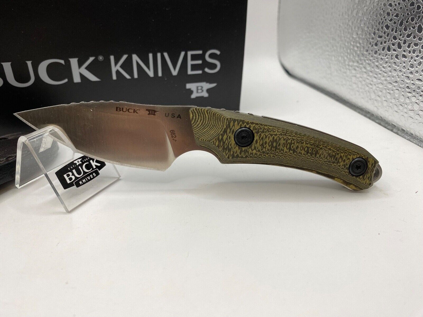 Buck USA 662 Alpha Scout Knife with Sheath, Richlite Handle, S35VN Steel - NIB