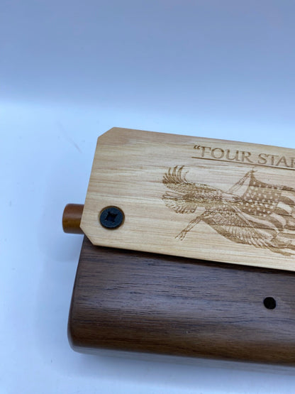 Genuinely Amish Crafted "Four Star" Combo Turkey Box Call - Crow, Owl, Hawk!