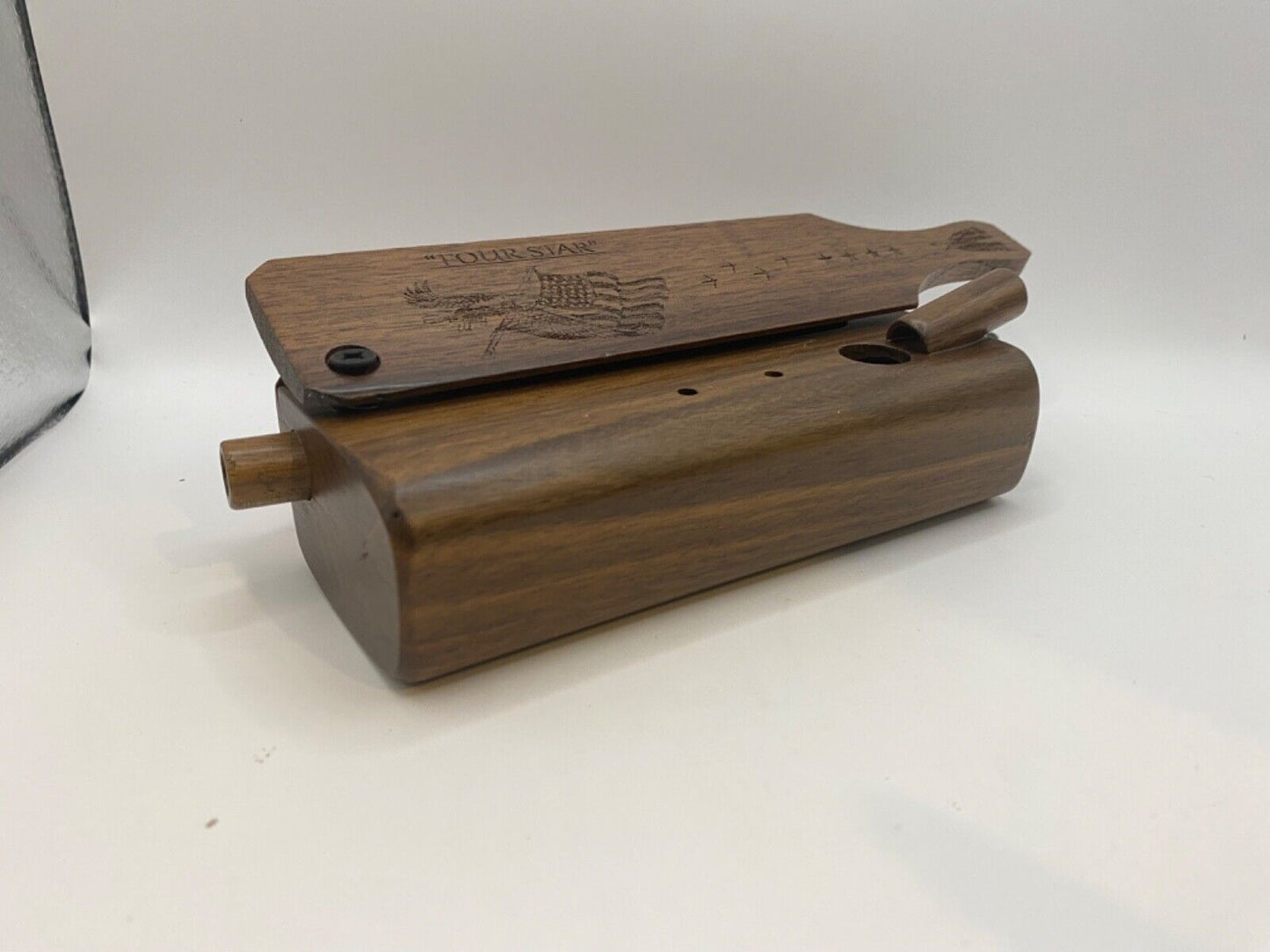 Genuinely Amish Crafted "Four Star" Combo Turkey Box Call - Crow, Owl, Hawk!