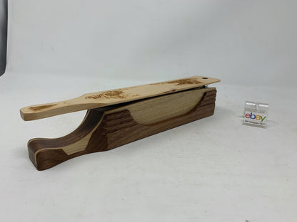 Wooden Amish Crafted "10" Handle Half Moon" Turkey Box Call - New, Unused! Nice!