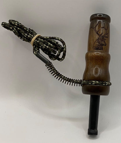 Genuinely Amish Crafted Female Elk Cow Call with Lanyard - New, Unused! Wooden!