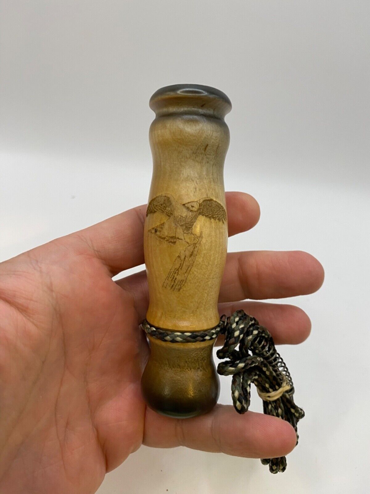 Genuinely Amish Crafted Wooden Hawk Call with Lanyard