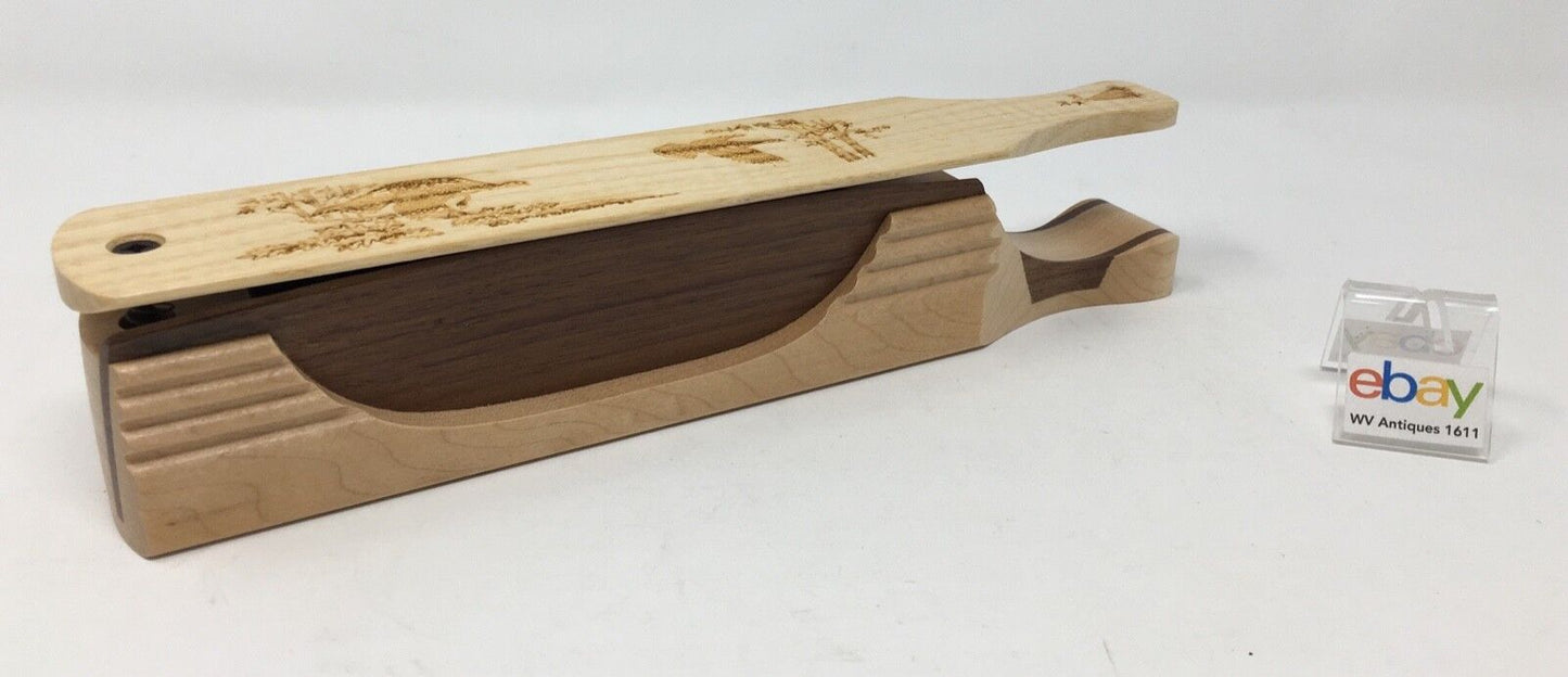 Wooden Amish Crafted "10" Handle Half Moon" Turkey Box Call