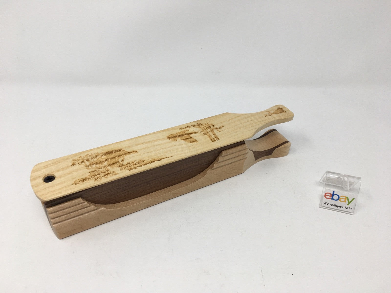 Wooden Amish Crafted "10" Handle Half Moon" Turkey Box Call - New, Unused!