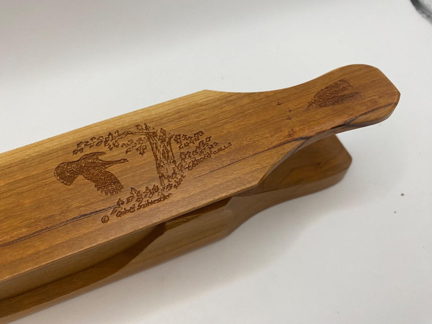 Genuinely Amish Crafted "Handle Half Moon" Turkey Box Call - New, Unused! Wooden