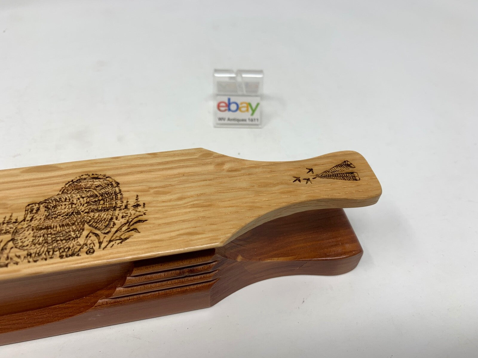 Wooden Amish Crafted "10" Handle Half Moon" Turkey Box Call - New, Unused!