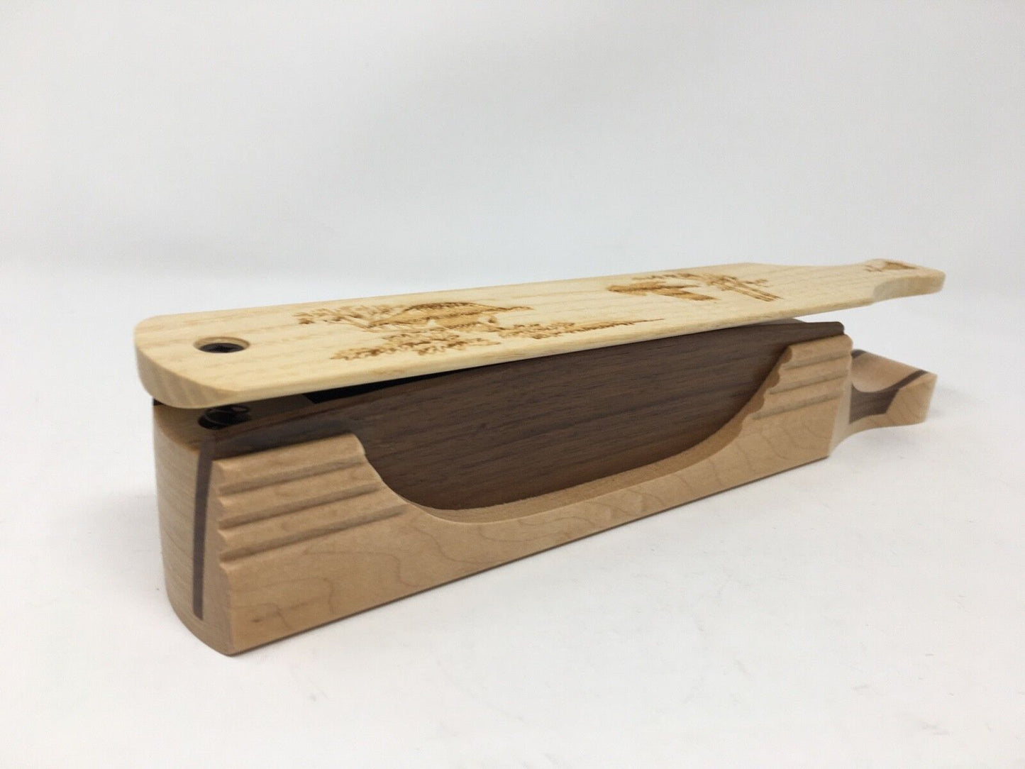Wooden Amish Crafted "10" Handle Half Moon" Turkey Box Call