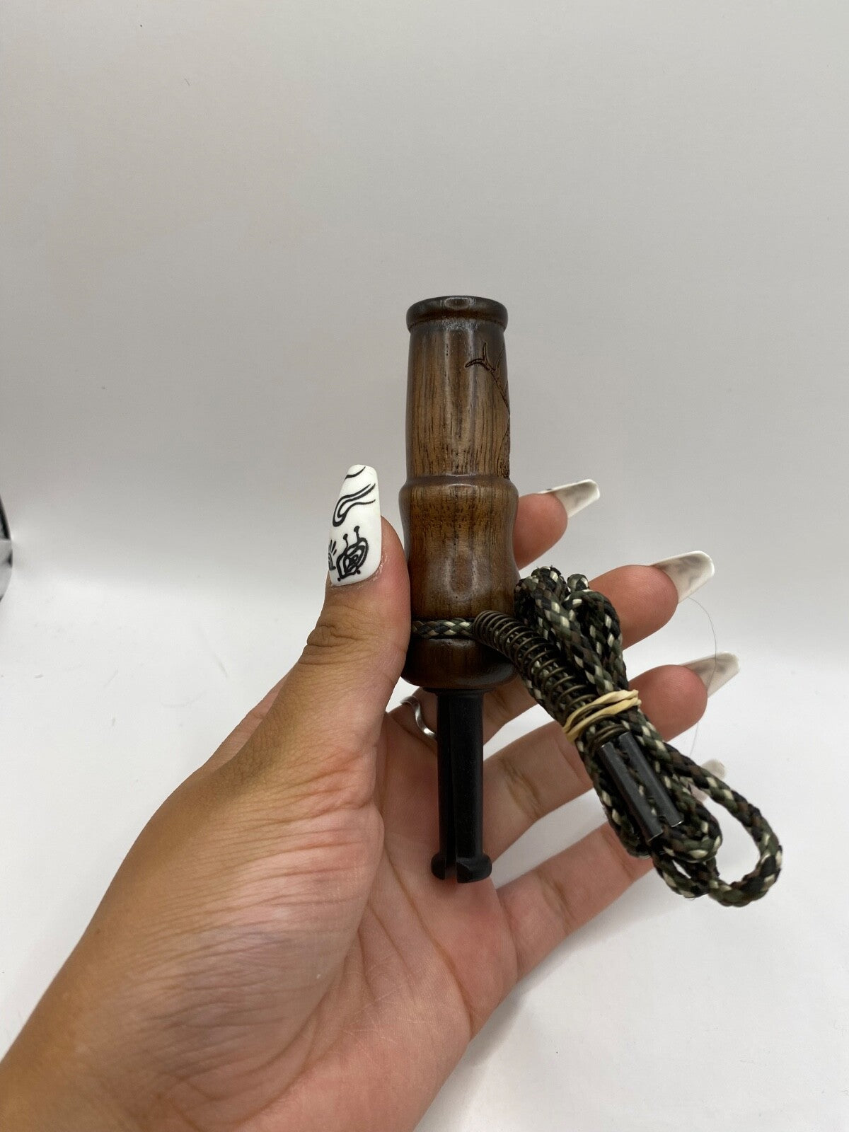 Genuinely Amish Crafted Female Elk Cow Call with Lanyard - New, Unused! Wooden!