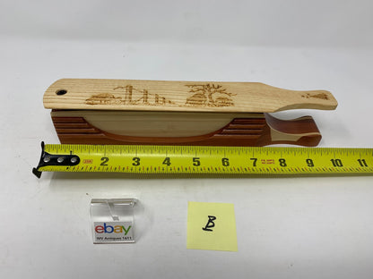 Wooden Amish Crafted "10" Handle Half Moon" Turkey Box Call - New, Unused!