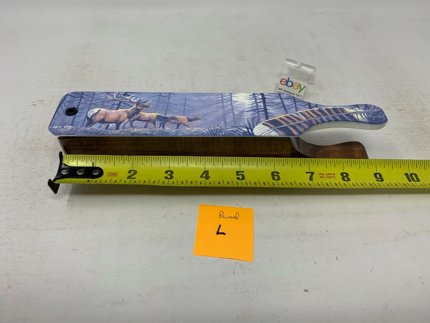 Wooden Amish Crafted Painted Lid Turkey Box Call - Elk Scene - New, Unused!