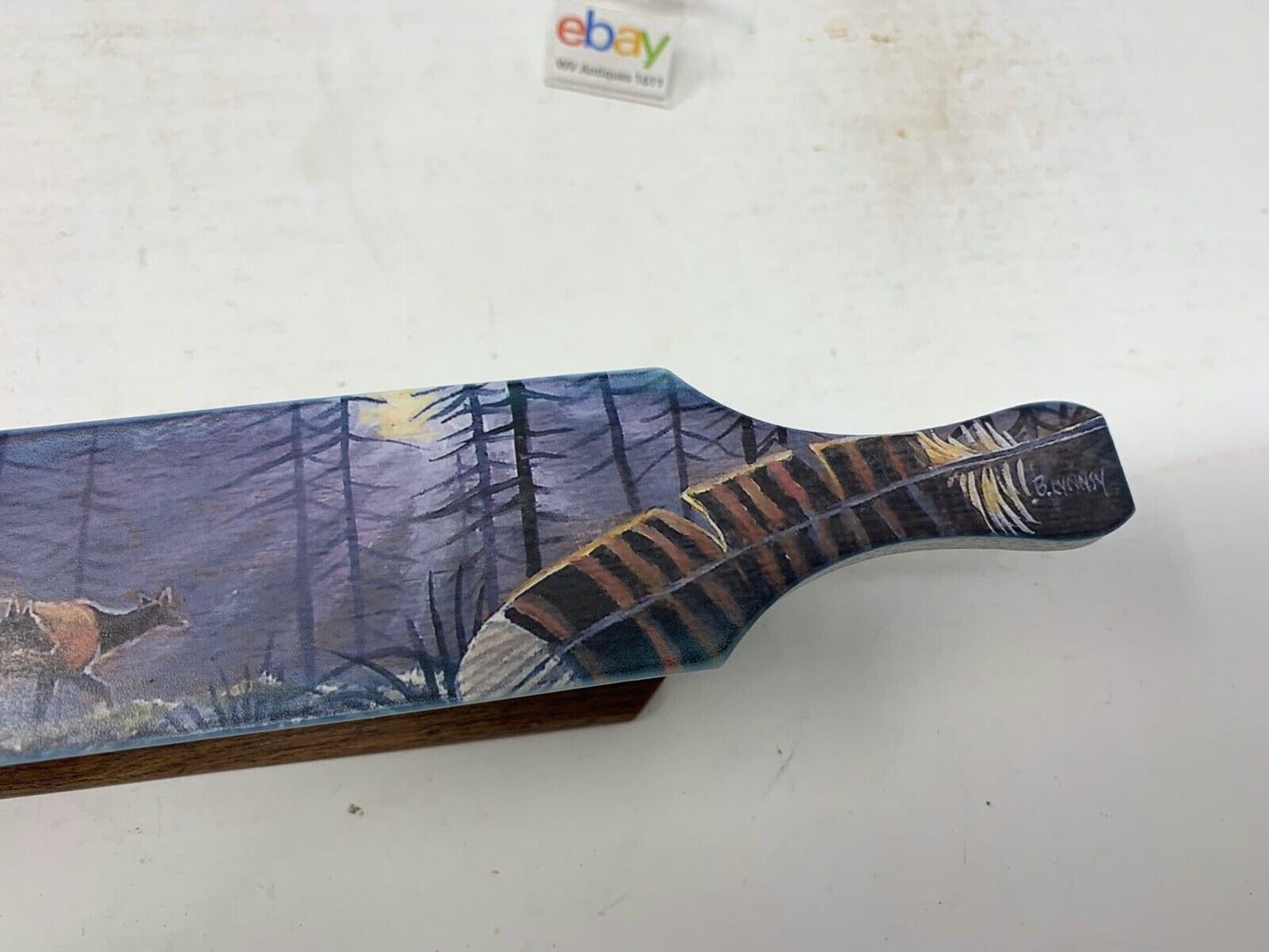 Wooden Amish Crafted Painted Lid Turkey Box Call - Elk Scene