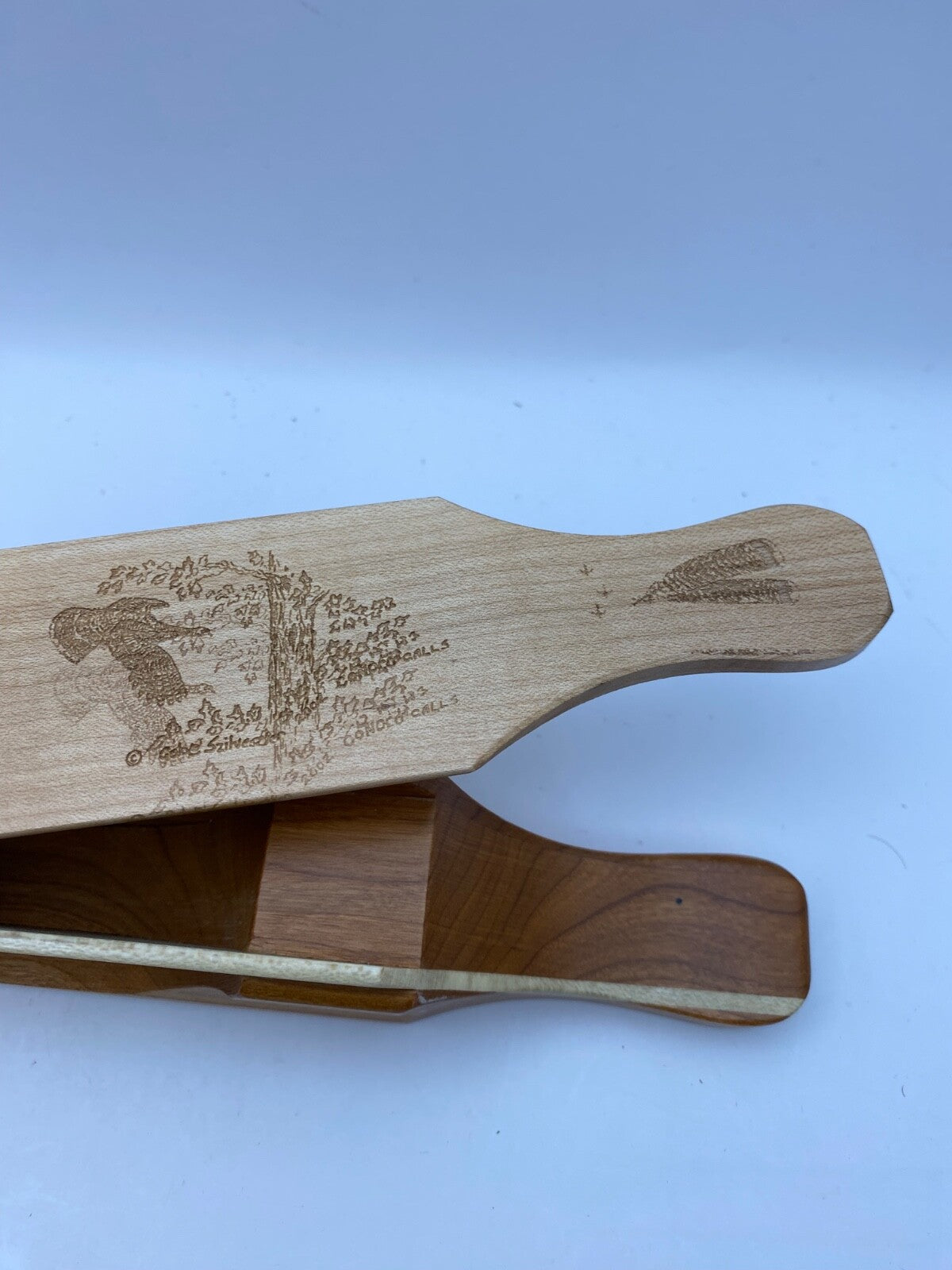 Genuinely Amish Crafted "Handle Half Moon" Turkey Box Call - New, Unused! Wooden