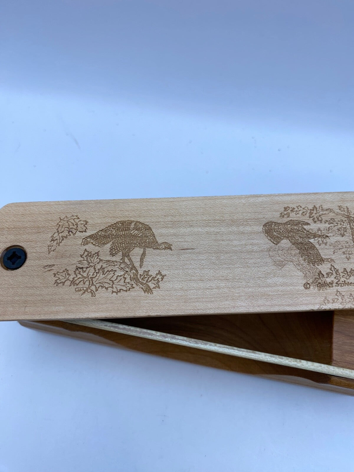 Genuinely Amish Crafted "Handle Half Moon" Turkey Box Call - New, Unused! Wooden