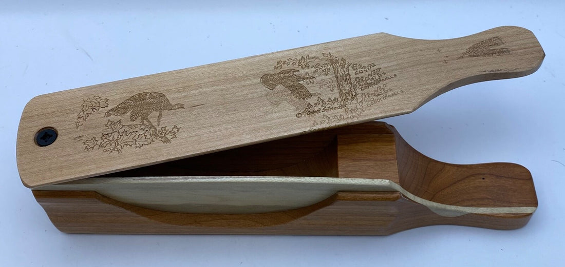 Genuinely Amish Crafted "Handle Half Moon" Turkey Box Call - New, Unused! Wooden