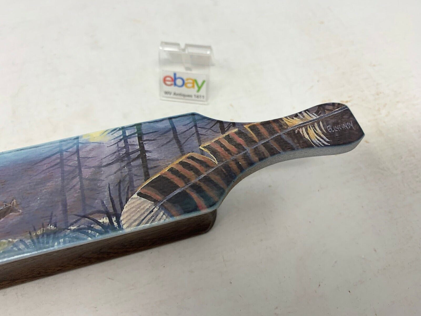 Wooden Amish Crafted Painted Lid Turkey Box Call - Elk Scene